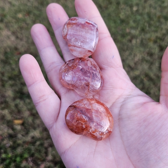 bundle of 5 mini fire quartz heart - Picture 2 of 2
